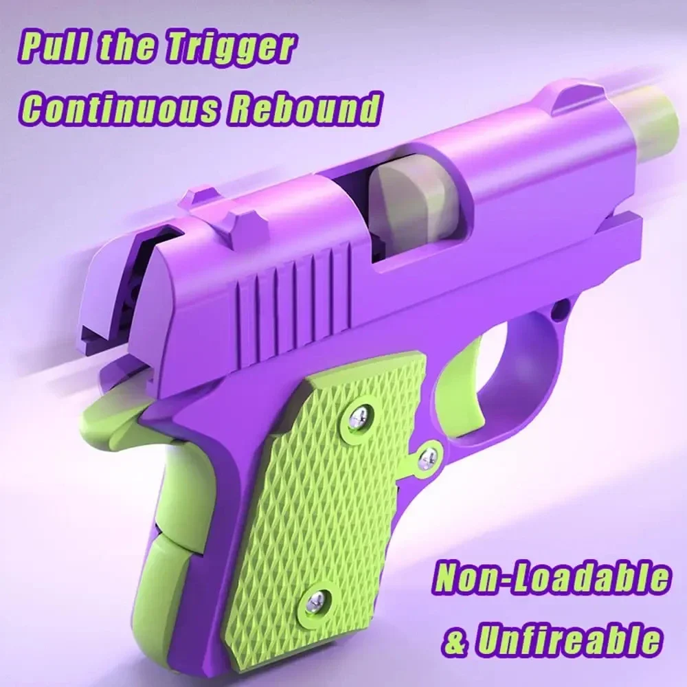 3D Print Mini Pistol 1911 Casual Toy Gun Child Decompression Gravity Radish Small Carrot Pistol Toy Unique Fun