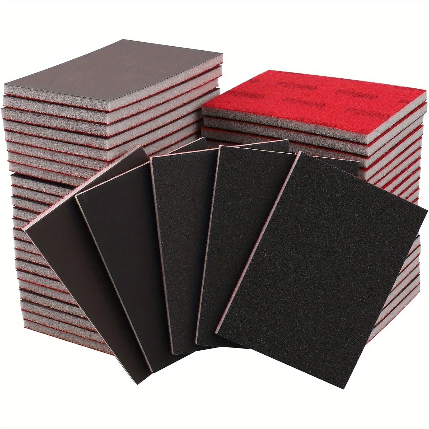 

10pc 70×100mm sponge sandpaper, 240–2000 grit, wet/dry, reusable for metal, wood, stone, auto paint, plastic.