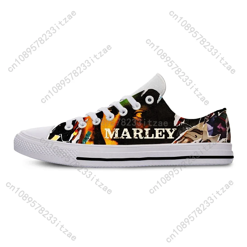 Chaussures en toile Bob Marley pour hommes et femmes, baskets légères, chaussures classiques respirantes, chaussures de planche décontractées basses, haute qualité, mode chaude