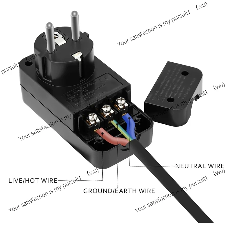 

ZOCI-AA58 FI Circuit Breaker Personal Protection Plug Replacement Plug 10mA Residual Current Circuit Breaker 16Amp EU Plug