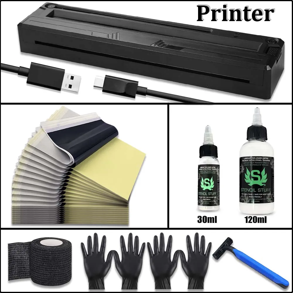 

Профессиональный беспроводной комплект для татуировки, тату-машина, принтер, машина для термопереноса с бумагой для переноса татуировок, инструменты для переноса геля