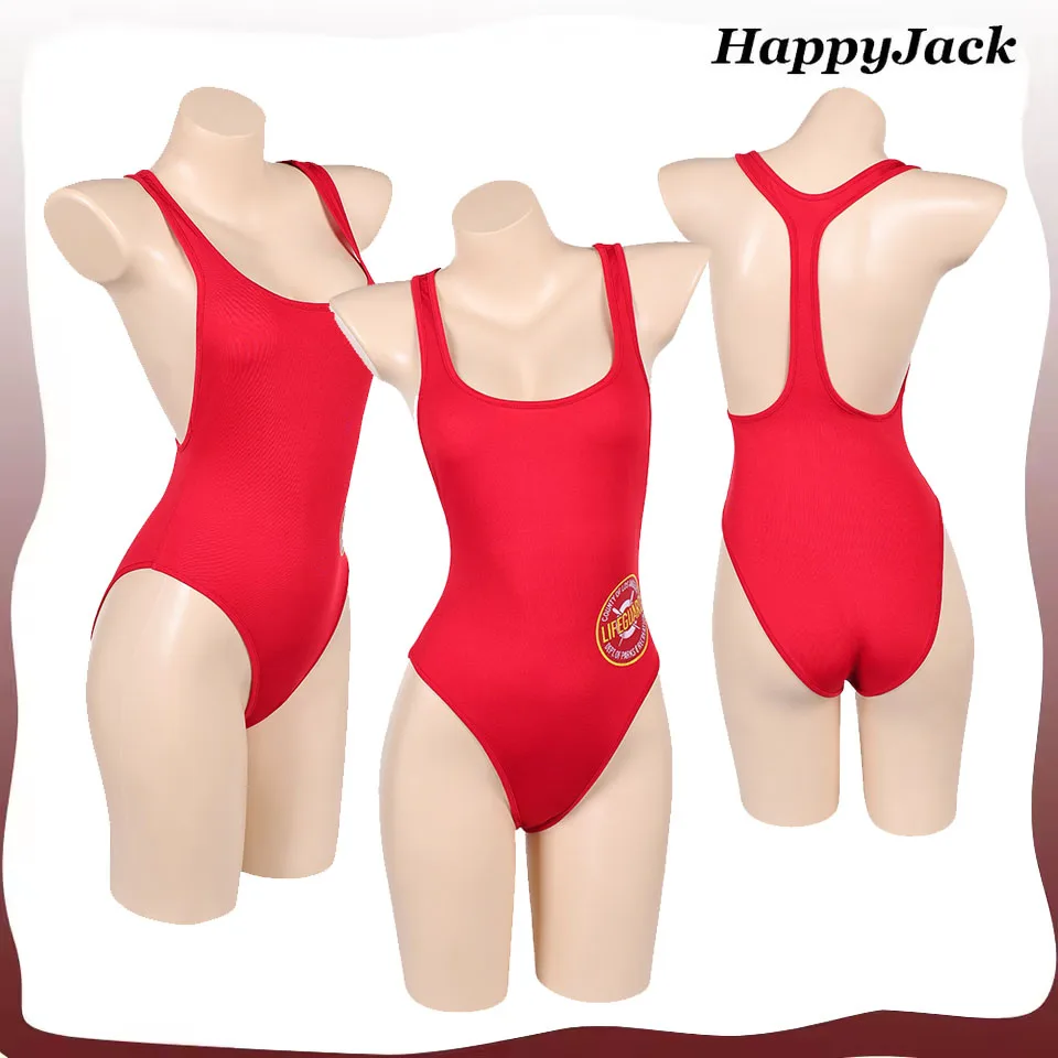 

C.J. Parker Cosplay Swimsuit Jumpsuit Baywatch Women Fantasia 1989 TV Red Swimwear Costume Halloween Carnival Dress Up Clothes