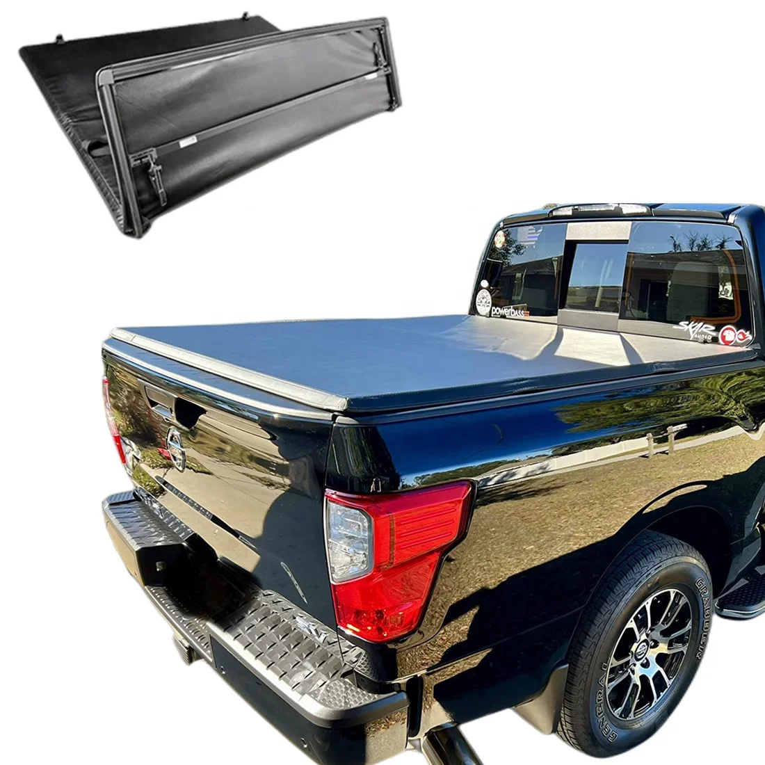 

Soft Tri Fold Truck Pickup Bed Tonneau Cover For Nissan Titan 2004-2023