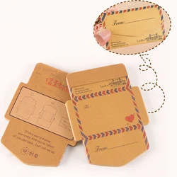 45 Sheets Folding Envelopes Vintage Kraft Paper Letter Writing Pads Message Notes Postcard Invitation Card Cover Office Supplies