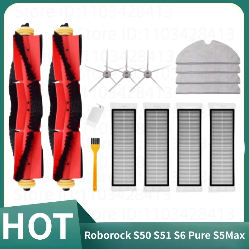 

Roborock S50 S51 S6 Pure S5Max HEPA Filter Side Main Brush Mop Cloth Vacuum Cleaners Accessories