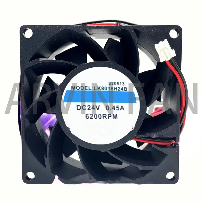 

LK8038H24B 24V 0.45A 80x80x38mm 2-Wire Server Cooling Fan