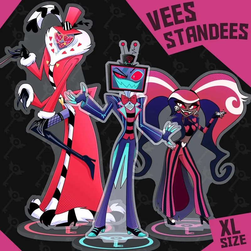 

Акриловые стоячие тарелки для Чарли Люцифер Angeldust Alastor Husk Vox Anime Hazbin Hotel Bunny Standees Изысканные подарки 10 см