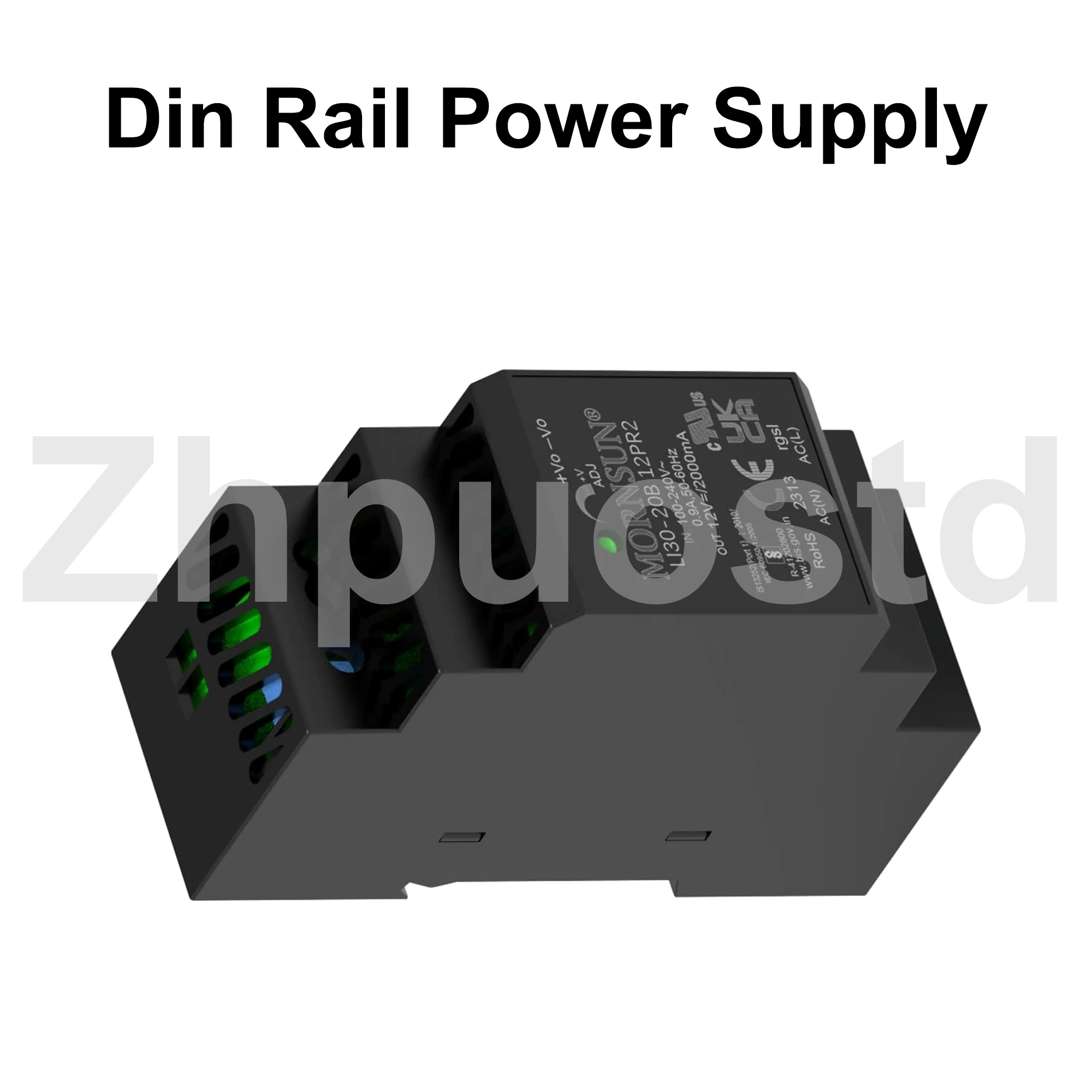 

DIN Rail Power Supply, 24W 12V 2A Output (AC/DC 24W 12V 2A), Built in Active PFC, Voltage Regulation AC DC Din Rail Power Supply