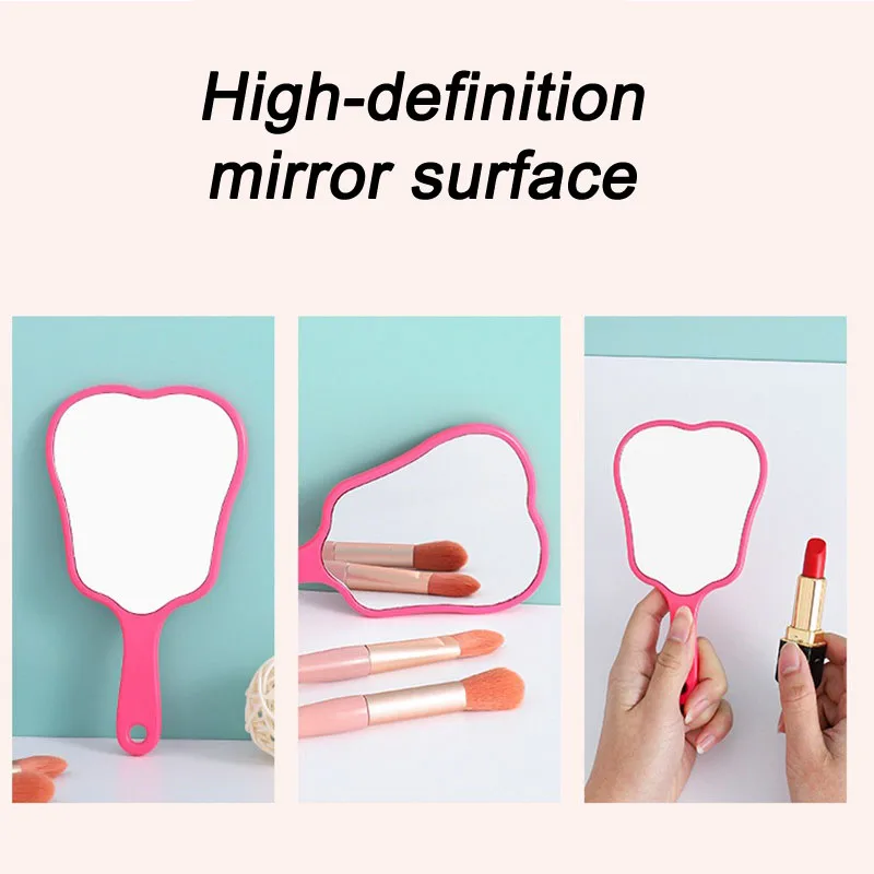 新しいハンドミラー 携帯用化粧鏡 かわいい化粧歯型ハンドミラー ギフト HUAZJ10