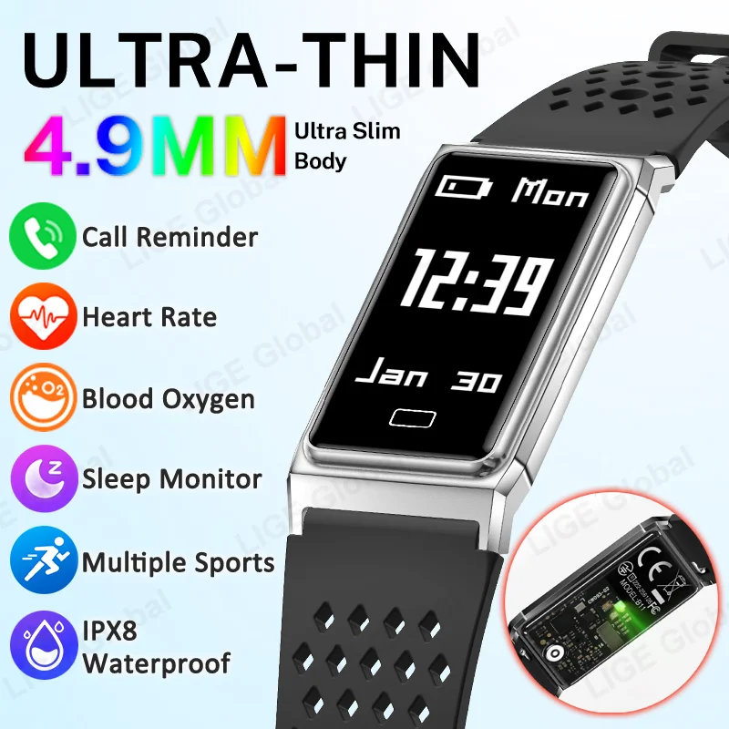 LIGE Sports Step Count Smart Bracelet 2026 New Men Women Fitness Health SmartWatch Heart Rate SpO2 Sleep Monitoring Smart Band