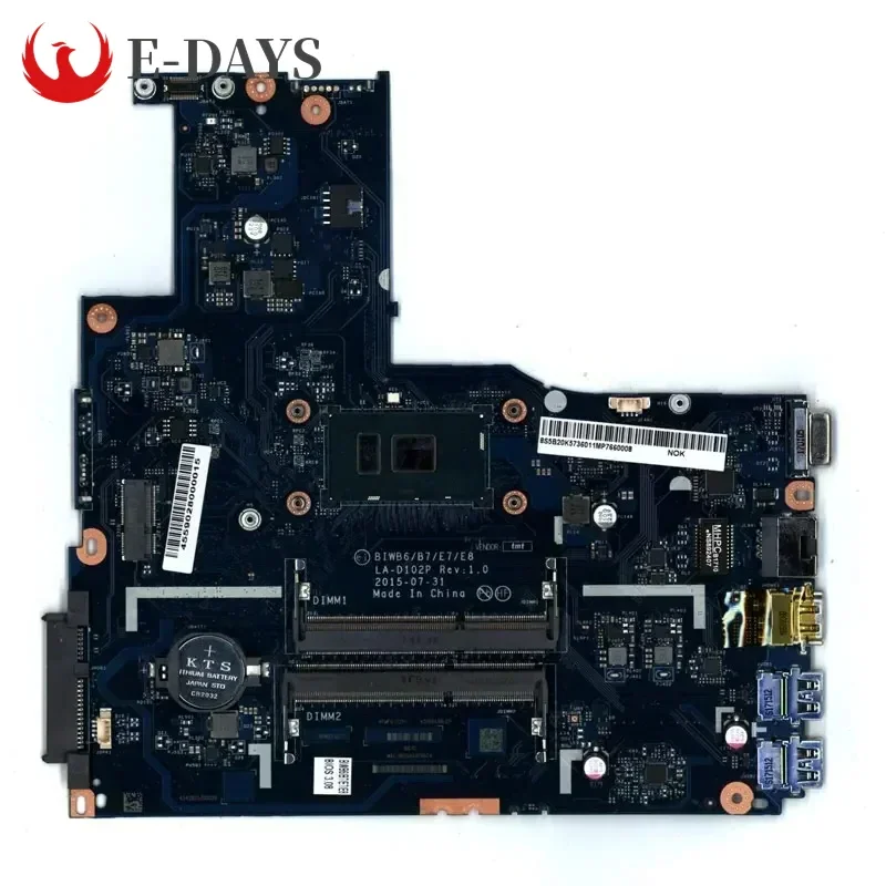 

LA-D102P Main Board for Lenovo B51-80 Laptop Motherboard with 4405U CPU DDR3 100% Work.