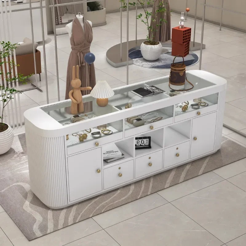 Store Display Cabinet Reception Desks Clothing Customer Center Modern Business Drawers Aesthetic Comptoir Caisse Hotel Reception