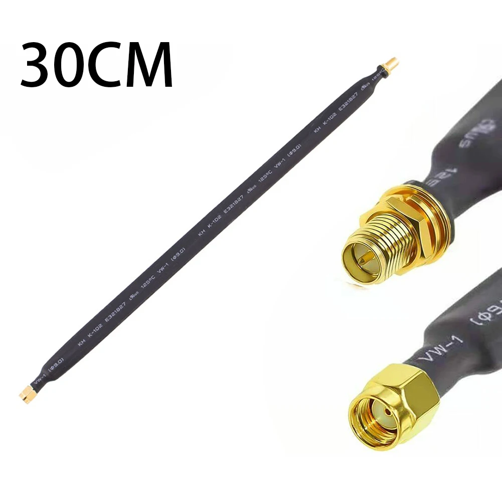 RP-SMA macho a RP-SMA hembra Cable coaxial plano extensión Pigtail 30cm para Cable de extensión de antena WIFI helio pérdida Ultra baja