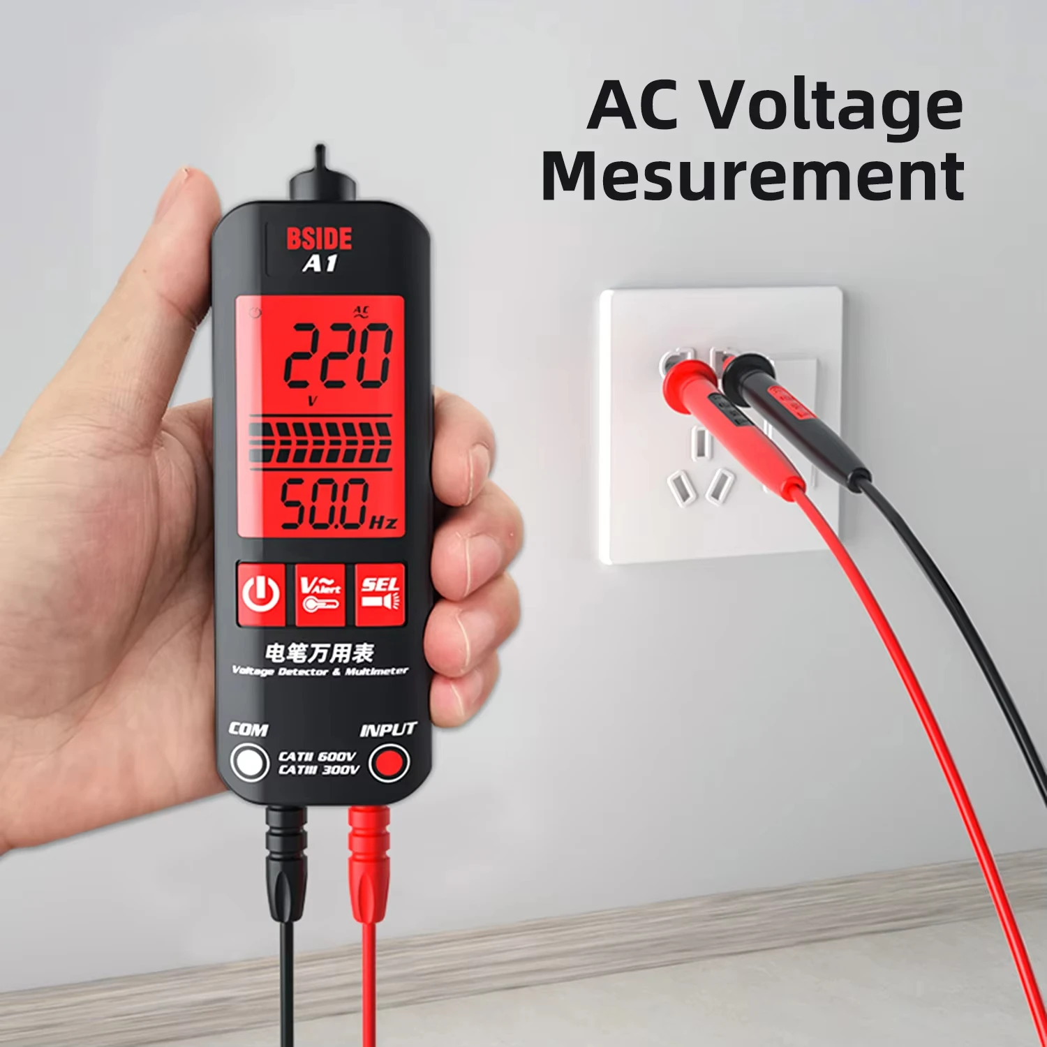 3-Results Display AC Volt Detector Pen Non-Contact Adjustable Sensitivity Dual Range Electrical Live Finder BSIDE Voltage Tester