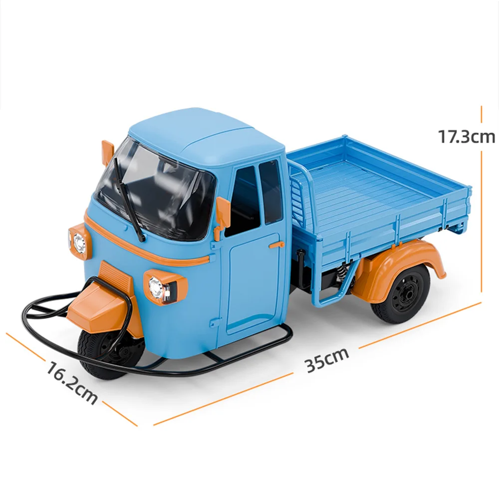9IMOD 1/10 RC Auto 20 km/h Auto con trazione posteriore 2.4G 50M Deflettore Piegato Imbottiture Effetto sonoro inverso Triciclo telecomandato