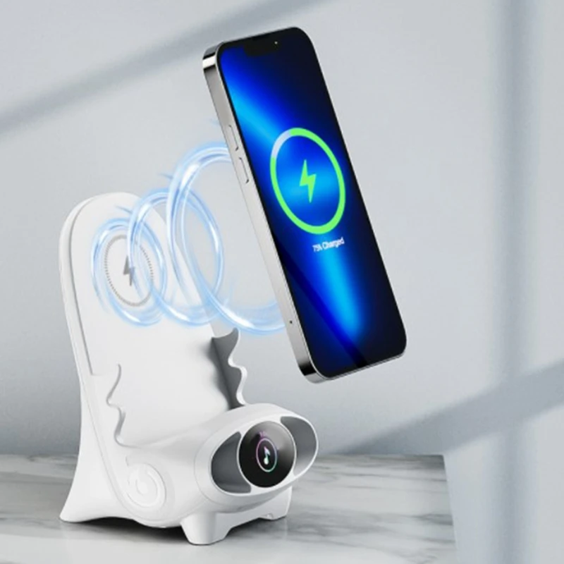 Chair Stand Magnetic Suction Mobile Phone Holder 15W Wireless Charger For Smart Phone With Cable Fast Charging