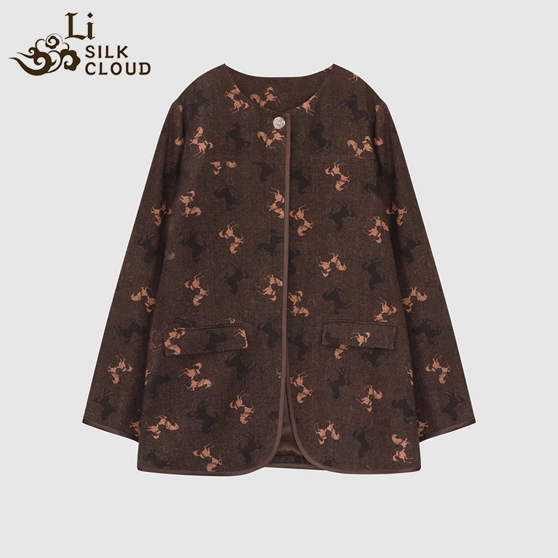 LI SILK CLOUD 100% Pure Silk Xiangyunsha Fall Outerwear - Traditional Chinese Vibe, Ultra-Smooth Premium Touch