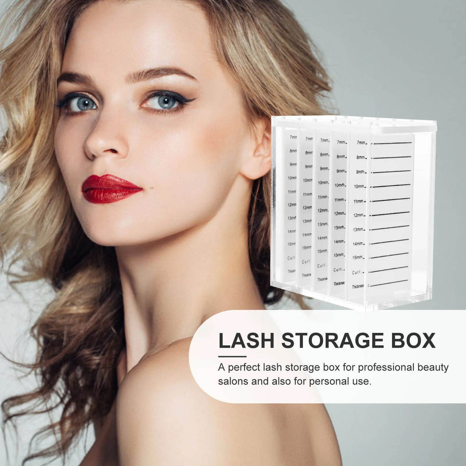 まつげ収納ボックス クリアアクリルつけまつげオーガナイザー 美容院用 取り外し可能な仕切り スライドドア まつげ接着剤 メイクアップ