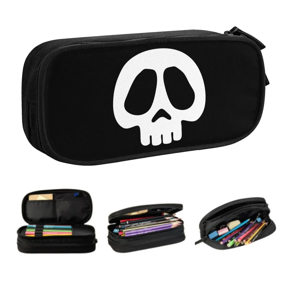 Custom Korean Space Pirate Captain Harlock Skull Pencil Case for Girls Boys Anime Manga Large Capacity Pen Box Bag Stationery