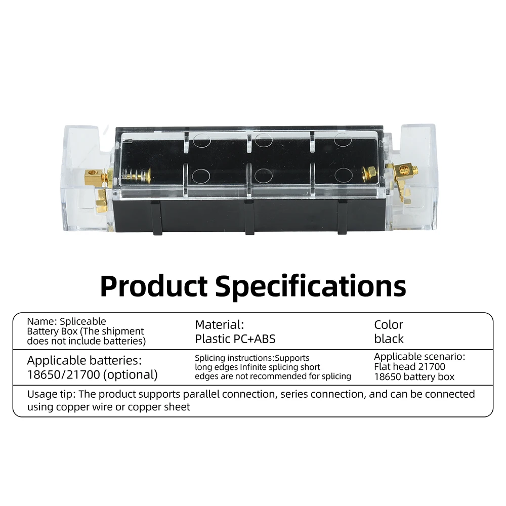 DIY-Batteriehalter für 18650 21700, Verbindbare Box, Tragbarer Energiespeicher, Ohne Schweißen, Zapfenverbindungen – Detail 11