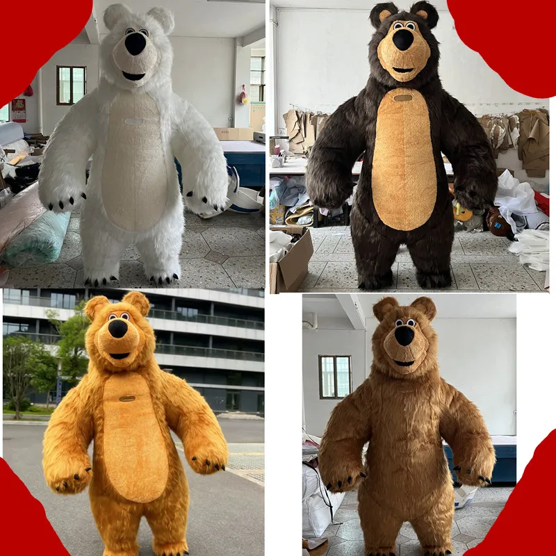 2M/2.6M/3M Inflatable Polar Bear Panda Costume Advertisement Christmas Halloween Brown Bear Funny Grizzly Mascot Costume Animal