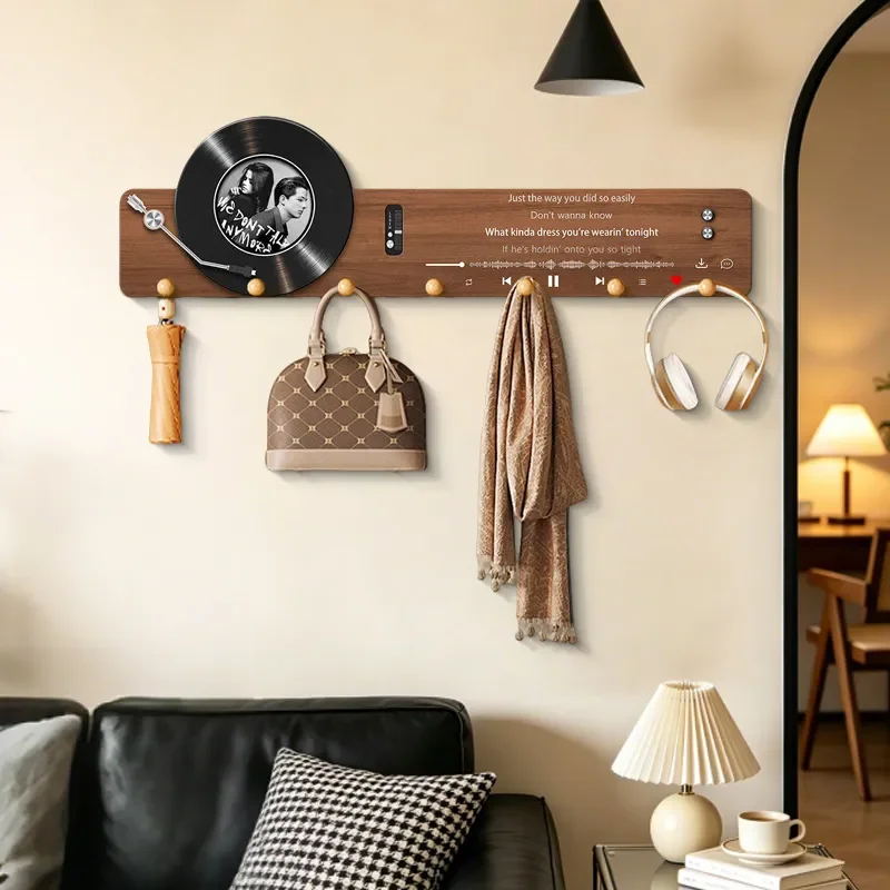 Retro Vinyl Record Wall Hanger Creative Hook Rack for Clothes Hats Storage Living Room Decor High End Background Display