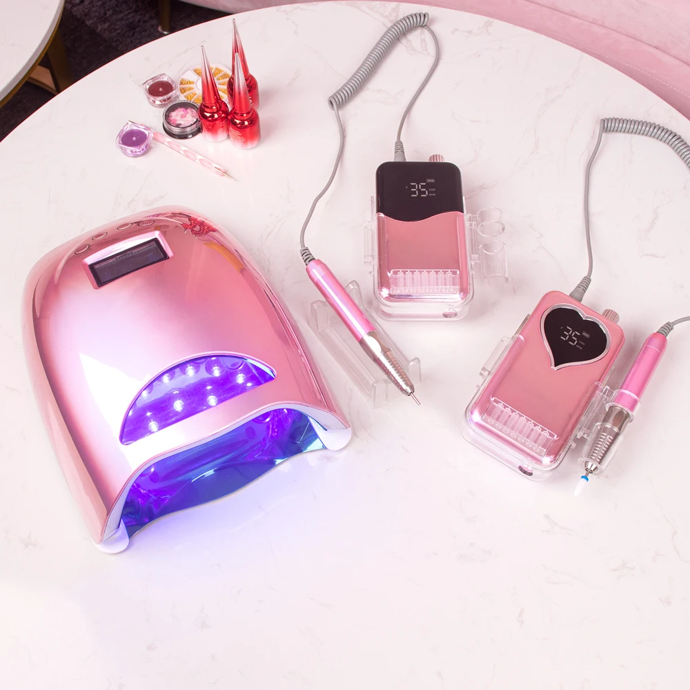 Pulidora de uñas eléctrica, máquina de manicura profesional, inalámbrica, con etiqueta privada personalizada, 35000rpm