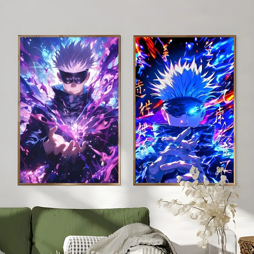 2025 Anime Gojo X Geto samoprzylepny plakat przyklejony obraz ścienny drukowanie wodoodporny dom salon sypialnia pokój Bar estetyczny wystrój