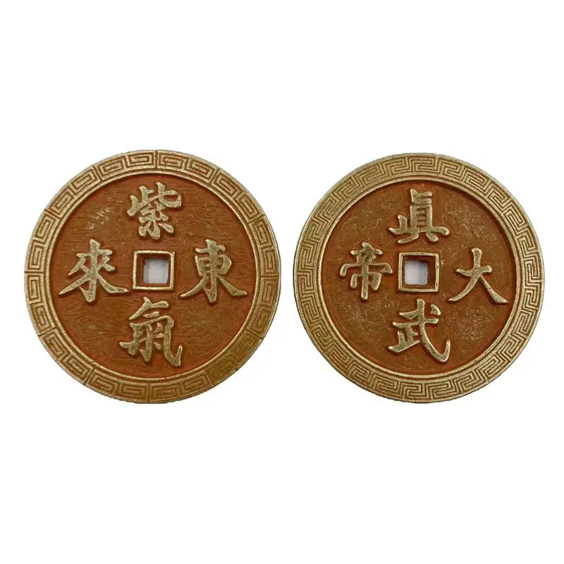 Diameter6.5cm Antique Coin Collection Antique Red Cinnabar Copper Coin Ancient Coin Zhenwu Tati Tired of Spending Money