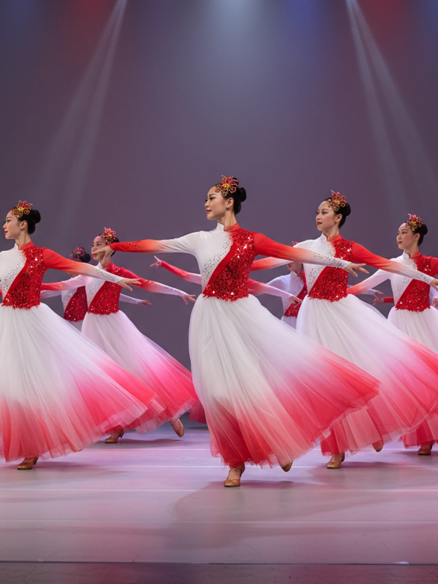 

Modern Dance Performance Costume Big Skirt Opening Dance Song in Lanterns Year Spring Festival Evening Lighting