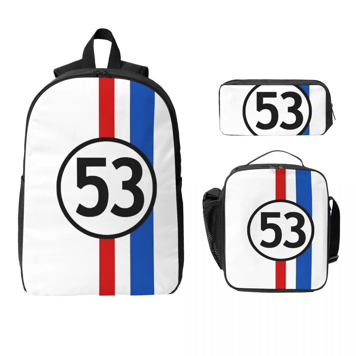 

Herbie Backpack Student Boys Girls BookBag School Bag Computer Shoulder Bags 3ps Insulated Lunch Bag Pencil Case