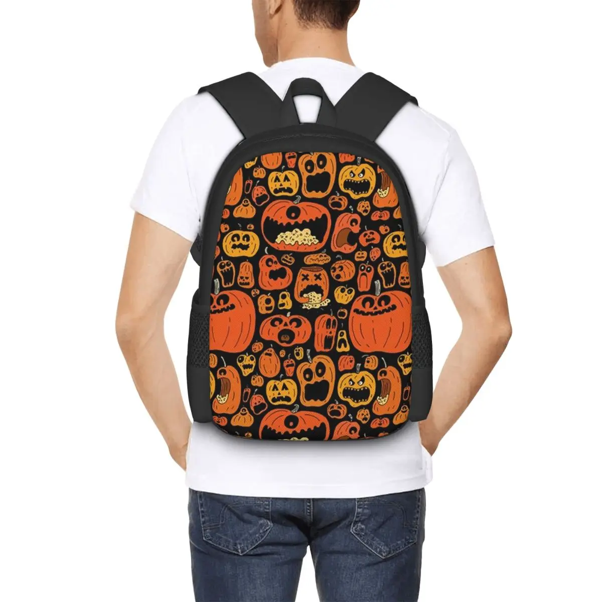 Ghost Pumpkin Halloween Backpack Hot Sale Daypack Large Capacity Children BookBag School Bag Shoulder Bags for Men Women
