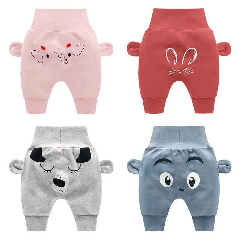 Baby cute pants boys girl cartoon high waist protection belly children toddler spring autumn newborn infant trousers cheap stuff