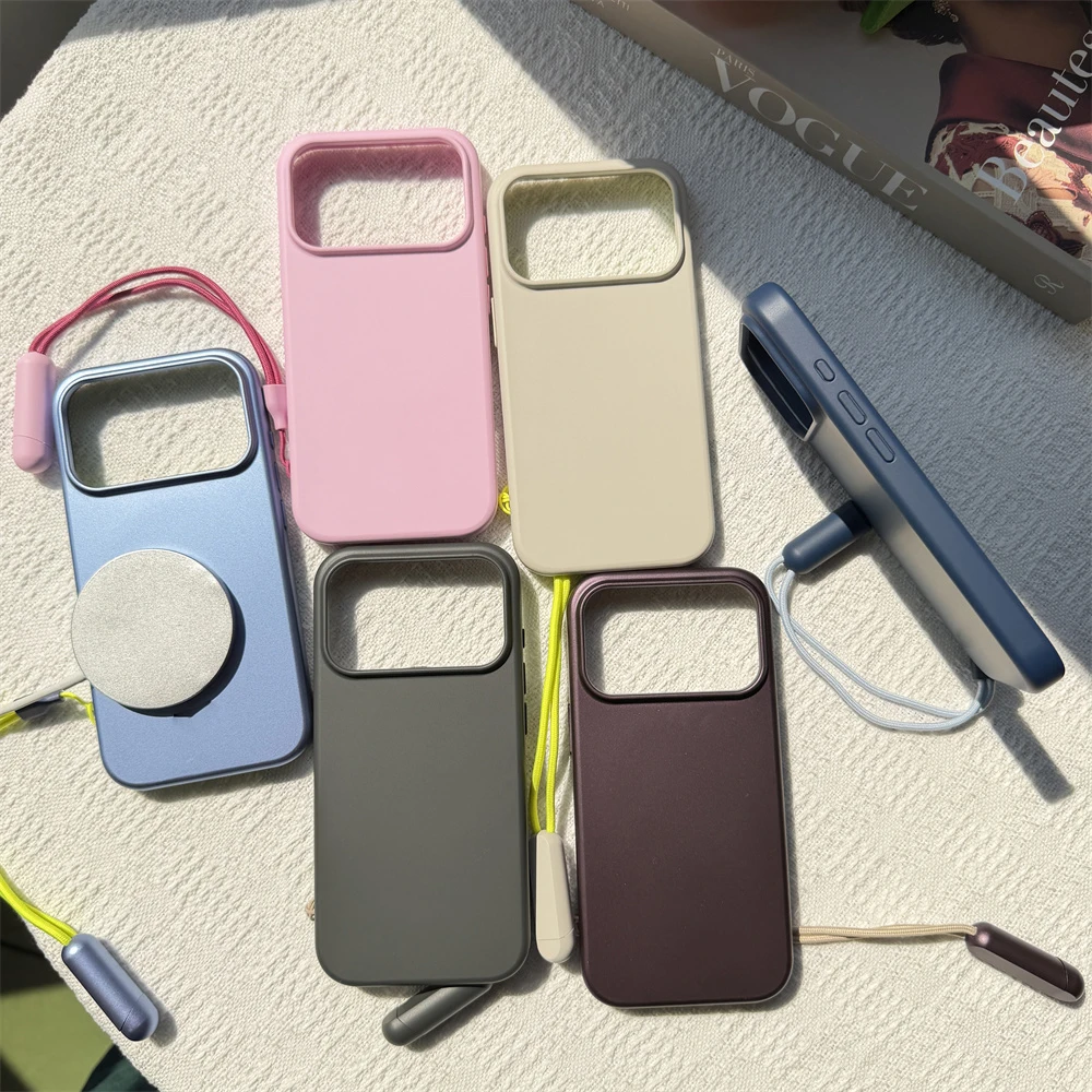 Fashion With Lanyard Kickstand Phone Case For iPhone 18 Pro Max Magnetic Wireless Charging Camera Control AI Buttons Cover Funda
