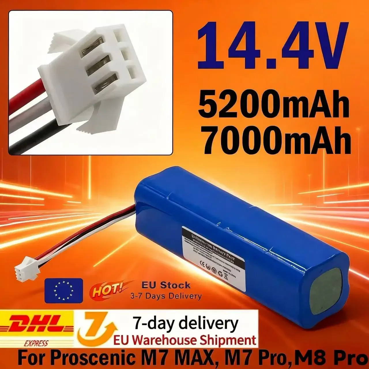 

Аккумулятор для Lenovo T1 Pro, T1S Pro, LR1, Arnagar S8 Pro, Proscenic Pusanick M7MAX, M8Pro, XiaoMi Roidmi Eve Plus, пылесоса