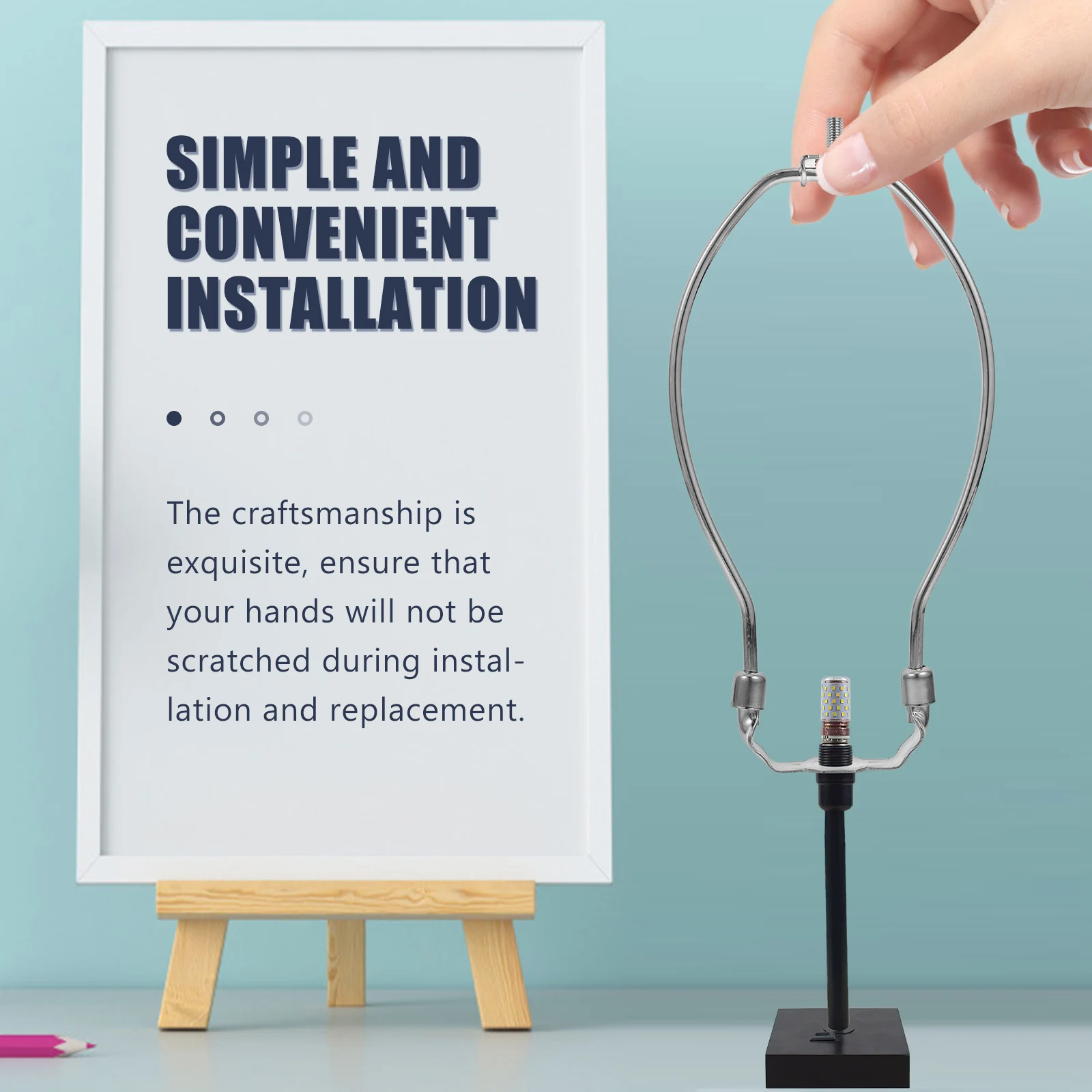 

2pcs Lamp Harp Kit 8 Inch Bracket Holder For Table Floor Lamps Replacement Harp Finial Set Light Socket Adapter Led