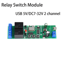 USB 5V/DC7-32V 2 channel Micro Link APP Bluetooth WIFI remote control relay switch module Type-C Interface 2.4GHz