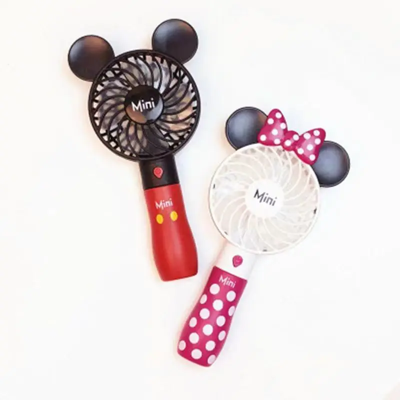 Disney ventilador portátil de dibujos animados Kawaii, Enfriador de aire Usb de Mickey, Mini ventilador de mano de viaje, juguetes recargables con