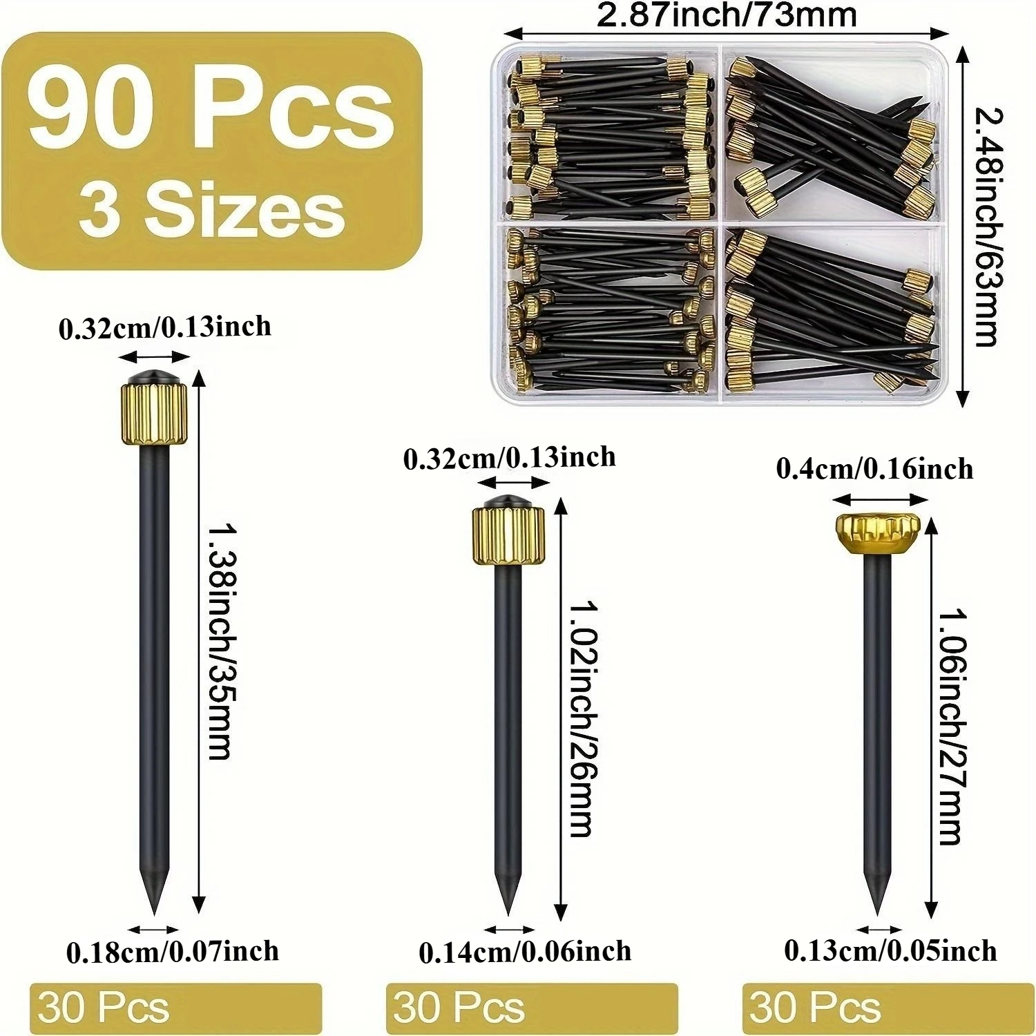 90pcs Picture Hanging Nails Peg, Wall Decorative Nails For Hanging Pictures Frame, Stable Hooks, Household Storage Organization