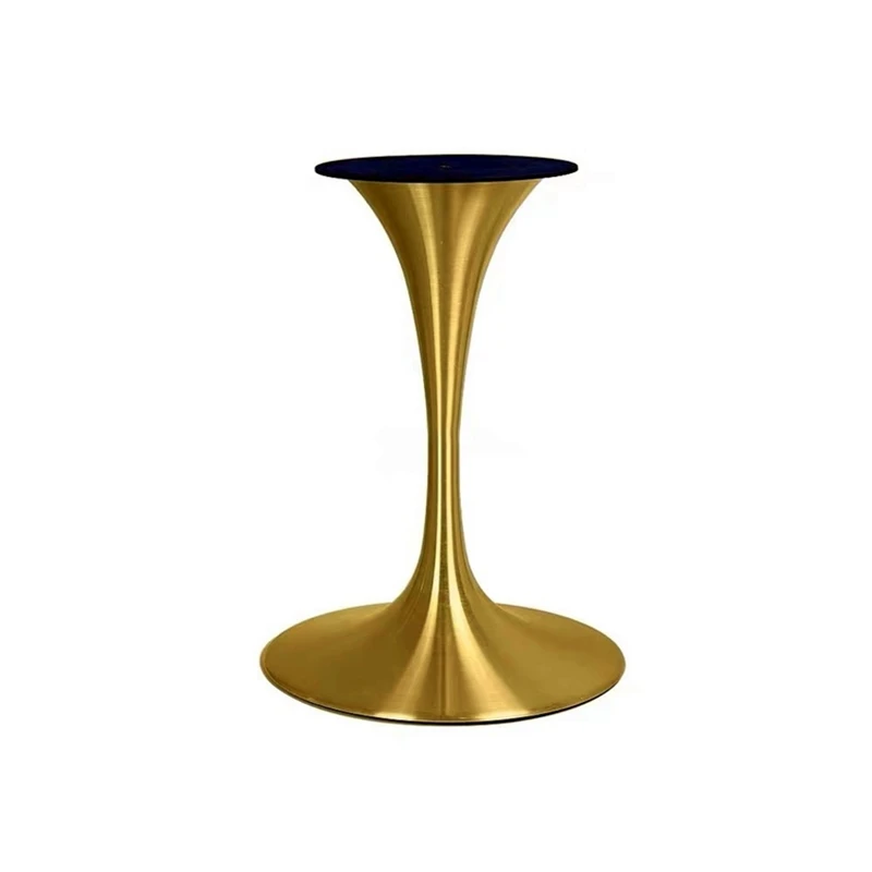 

Stainless steel negotiation table small waist table feet light luxury round table horn base rock slab tulip edge few brackets