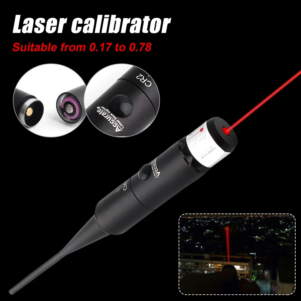 Red Dot Laser Bore Sighter Calibration Laser Scope Kit for 0.17 - 0.78 Caliber Collimator Calibrator with 12 Adapters