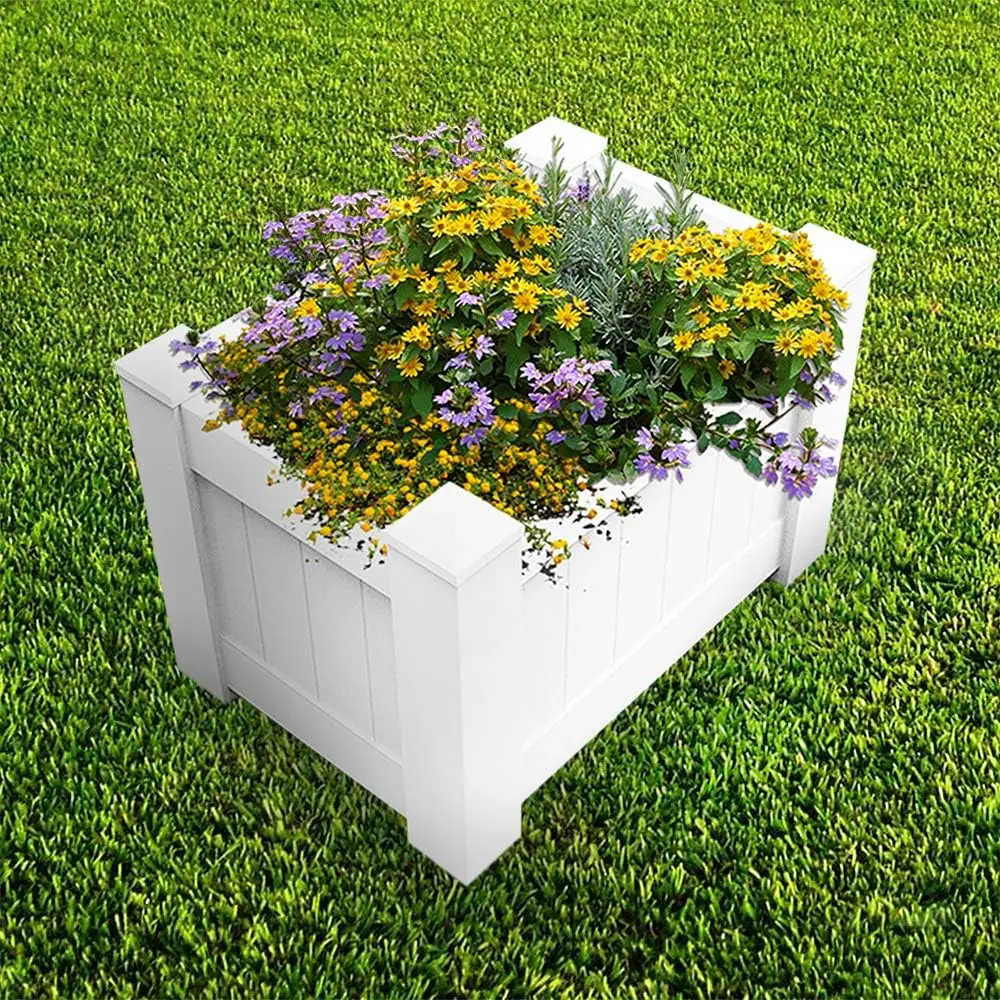 

ECOOPTS 31"x20"x20" Raised Garden Bed Vinyl Planter Box for Vegetables Flowers Herbs Succulents Outdoor Indoor, 3