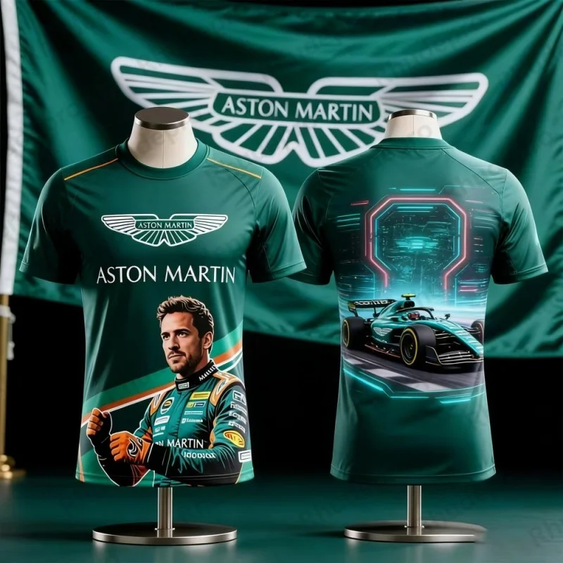

Aston Martin 2026 T-Shirt Fernando Alonso No. 14 T Shirt Spanish Racers Team Racing Suit Quick Drying Jersey Vintage