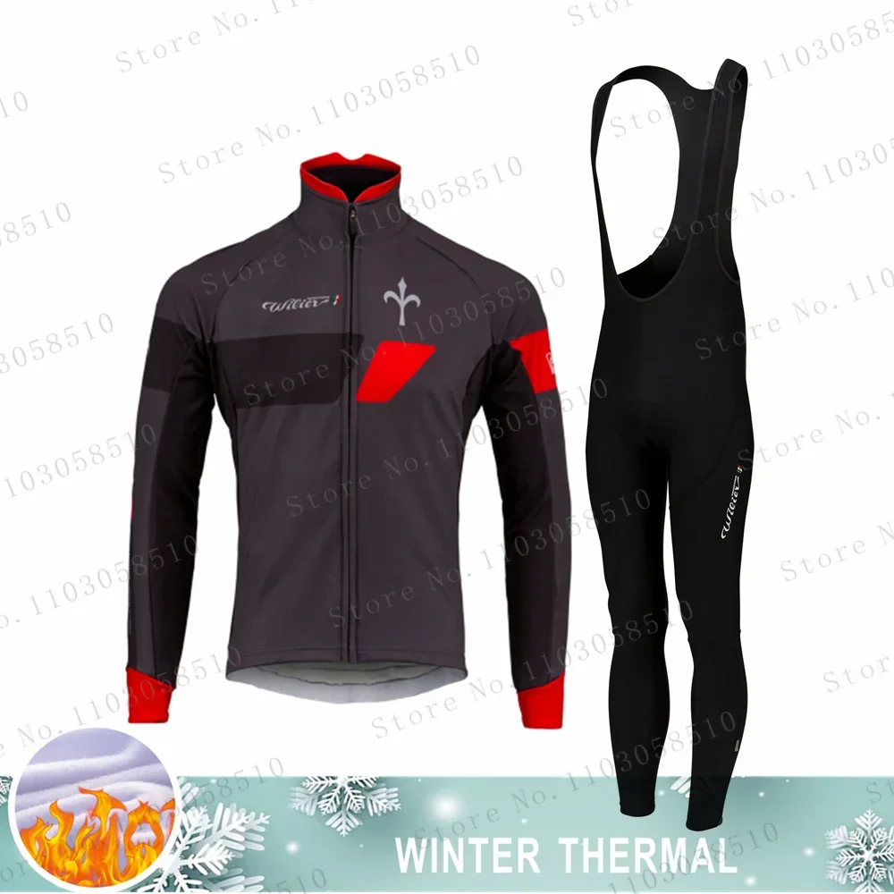 Winter Thermal Fleece Cycling Jersey Mtb Male Clothing Sports Set Complete 2024 Road Bike Men's Man Team Sportswear Bycicle Suit