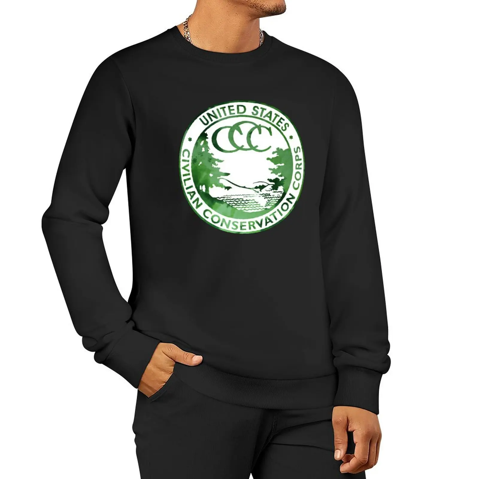 

Civilian Conservation Corps Watercolor (White) Pullover Hoodie male clothes men's clothes japanese style sweatshirts