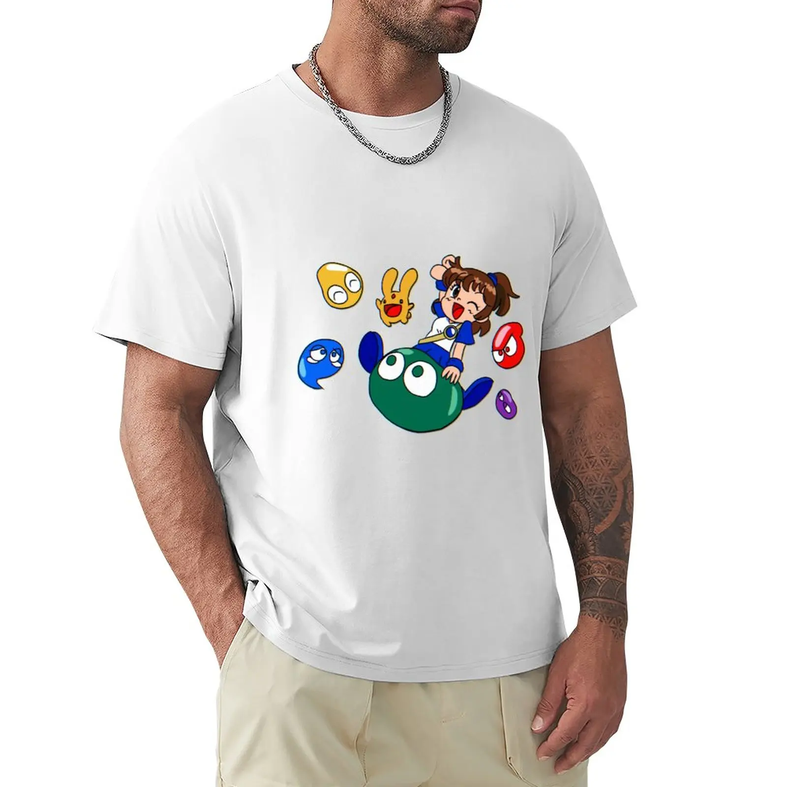 

Puyo Puyo FC Cover Redraw (90sthetic) T-Shirt oversized cute tops men workout shirt