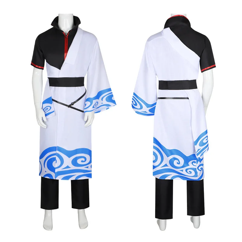 Anime Cosplay Costumes Sakata Gintoki Cosplay Costume Kimono Halloween Carnival Party Silver Soul Cosplay Costume Wigs