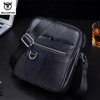 BULLCAPTAIN Mens Leather Messenger Bag Retro Shoulder Bags Small Crossbody Bags Purses Casual Sling Pack for Travel Handbag