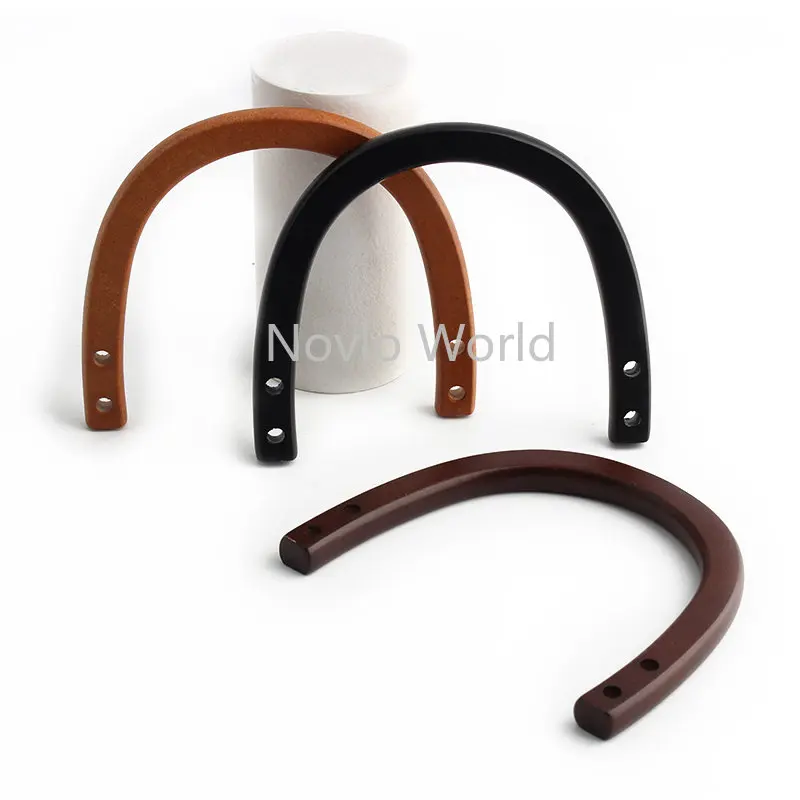 8 10 11.5 CM Arch Shape Solid Wood Handles For Women Purse Handbag Shoulder Portable Bags Woven Handle Ring Handmade Accessories