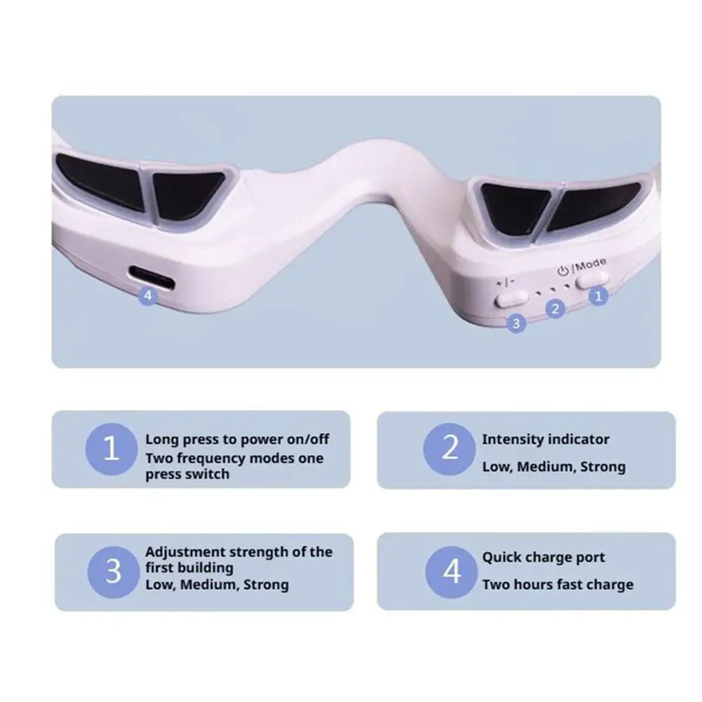 3D عيون الاسترخاء مدلك السلس العين الجلد المهنية جهاز الجمال العين العلاج بالضوء الأحمر تدليك نظارات جهاز العناية ببشرة العين #6